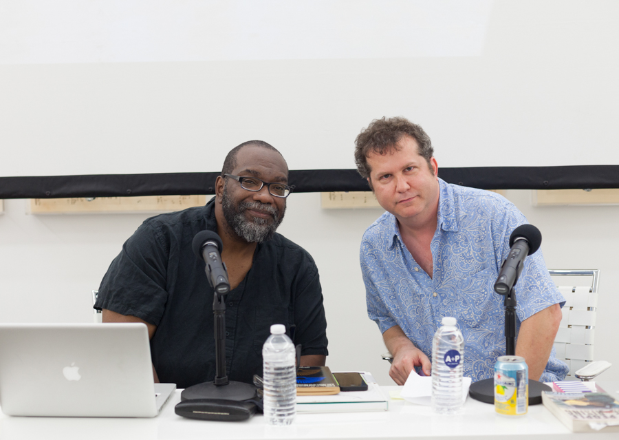 In Conversation: Fred Moten and Pat Thomas at Art + Practice. Los Angeles. April 16, 2015. Photo by Elon Schoenholz.