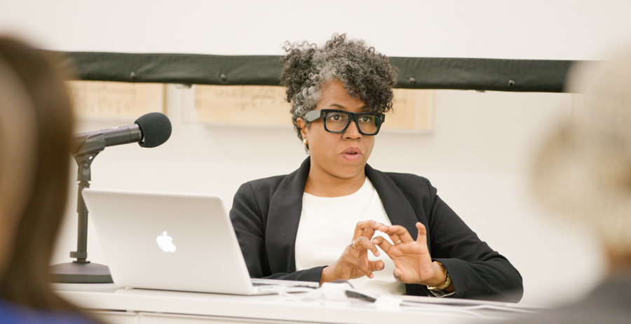 Artist Talk: Jennie C. Jones at Art + Practice. Los Angeles. May 28, 2015. Photo by Elon Schoenholz.