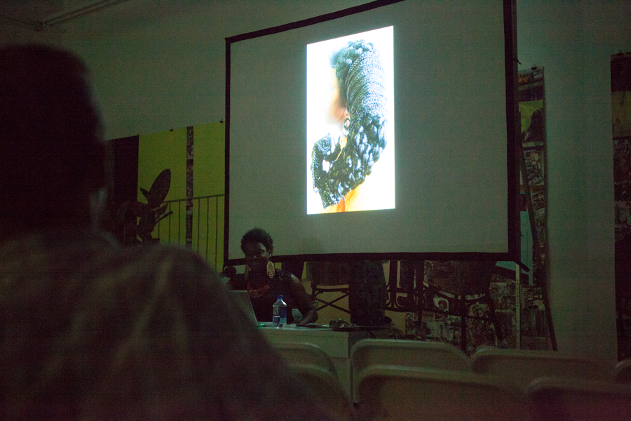 Kenyatta A.C. Hinkle: Navigating Ain’tness: Exploring the Kentifrica Archive at Art + Practice. Los Angeles. October 8, 2015. Photo by Elon Schoenholz.